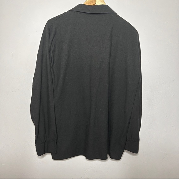 I GOT C Made in Korea Black Linen Blend Top 3/4 Sleeve EUC Size Large - Picture 3 of 4